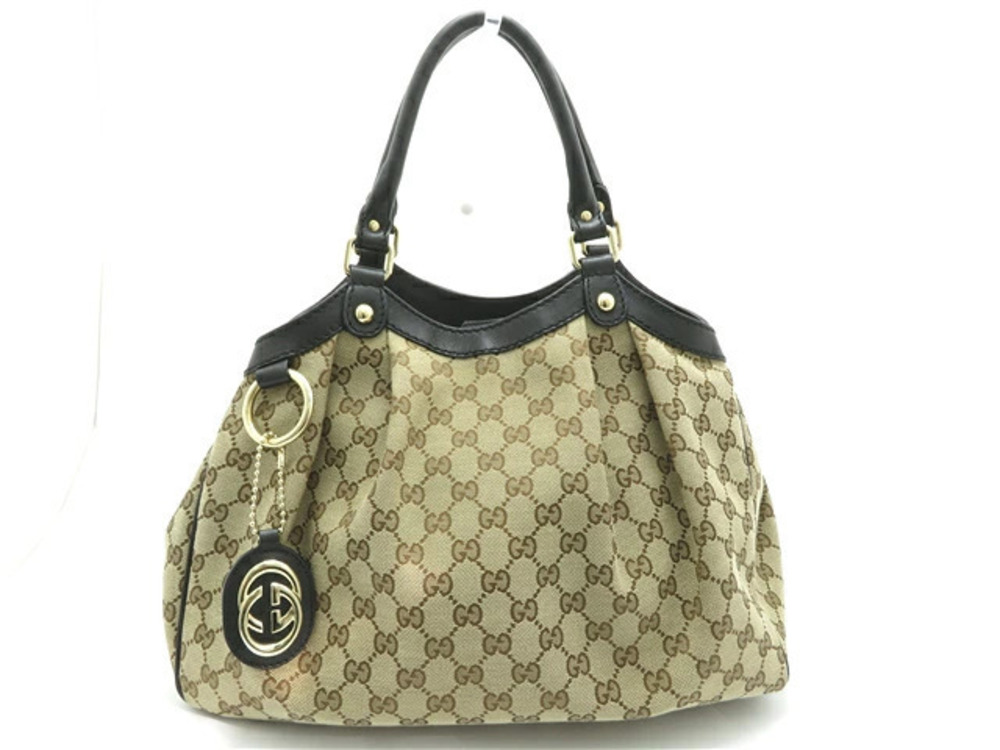 Gucci Tote Bag GG Canvas Brown Sukey